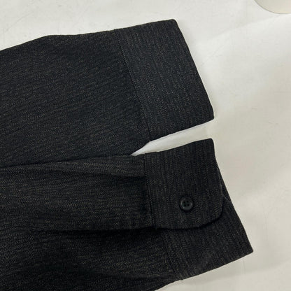 MINEDENIM Black Open Collar Wool Shirt Jacket Size 2