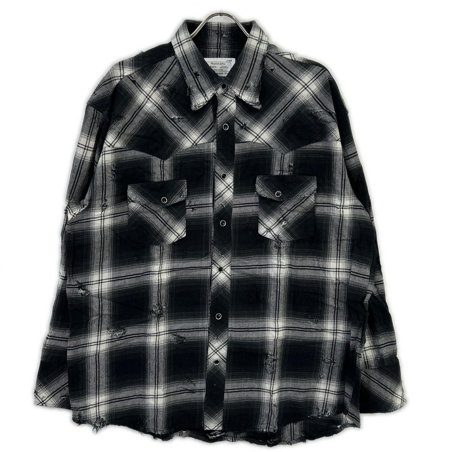 Rafu 23SS Black Distressed Western Shirt Size L