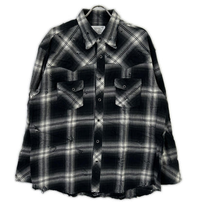 Rafu 23SS Black Distressed Western Shirt Size L