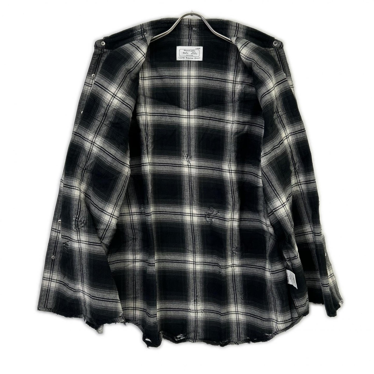 Rafu 23SS Black Distressed Western Shirt Size L