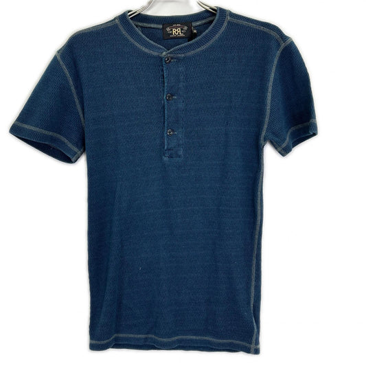 RRL Indigo Honeycomb Waffle Knit Henley Size XS
