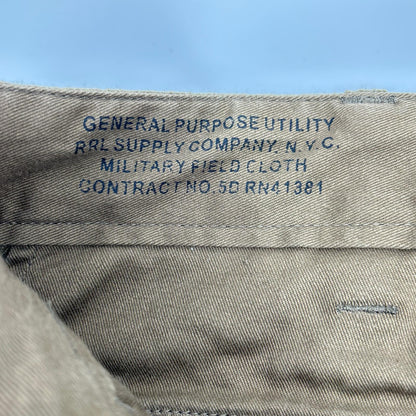 RRL Hudson Khaki Twill Cargo Trousers Size 34/32