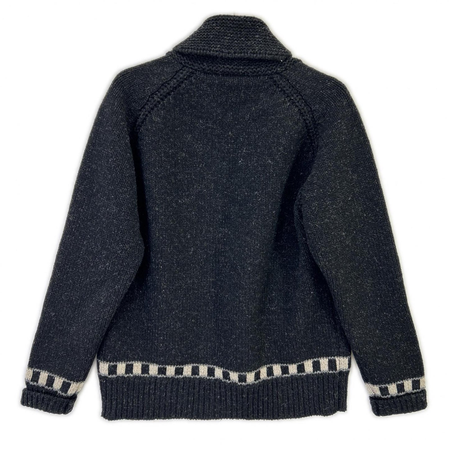 NIGEL CABOURN Black/White Zip Knit Jacket Size 46