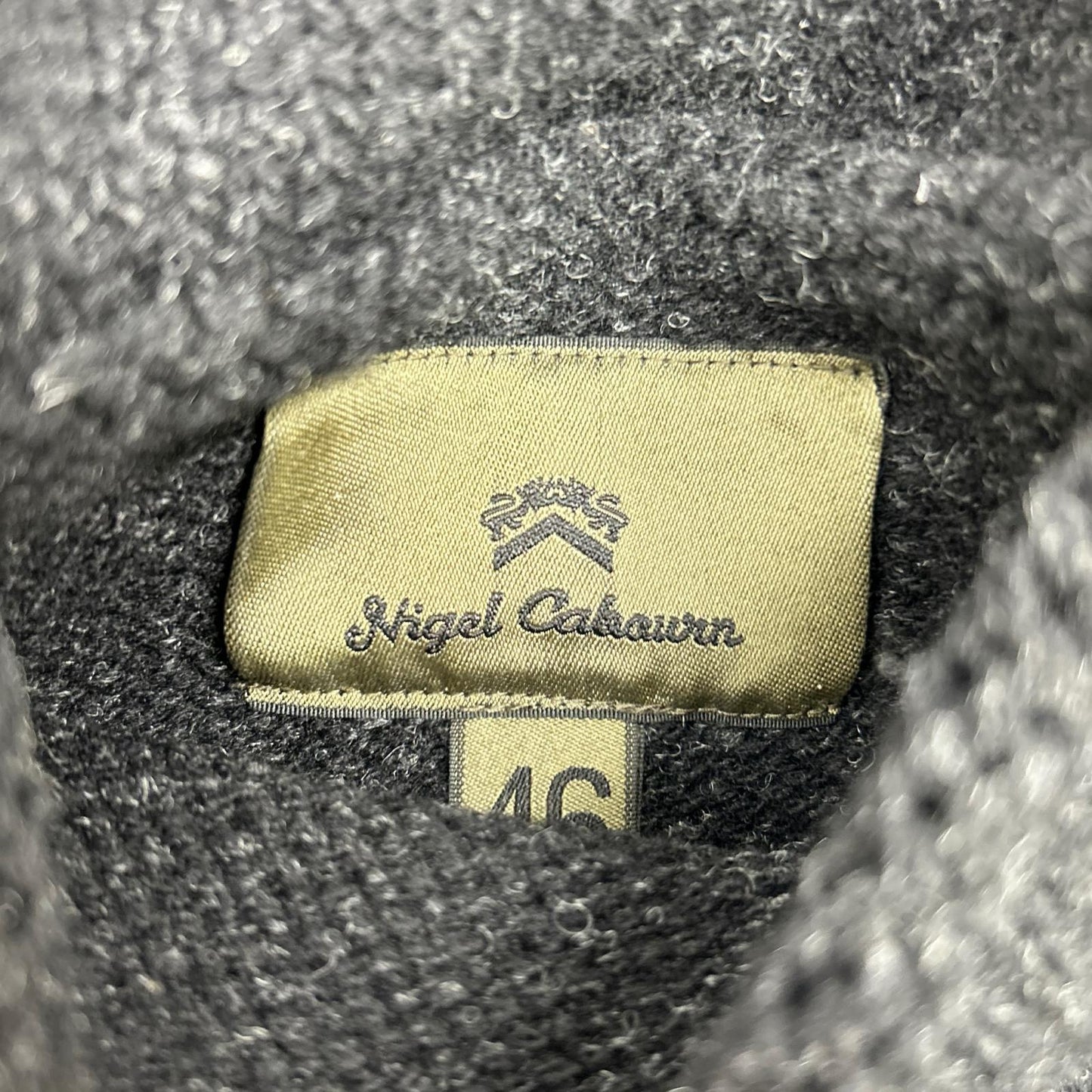 NIGEL CABOURN Black/White Zip Knit Jacket Size 46