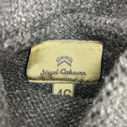 NIGEL CABOURN Black/White Zip Knit Jacket Size 46