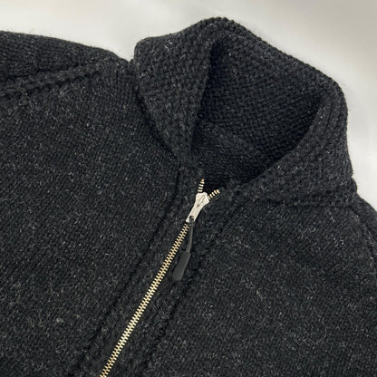 NIGEL CABOURN Black/White Zip Knit Jacket Size 46
