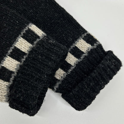 NIGEL CABOURN Black/White Zip Knit Jacket Size 46