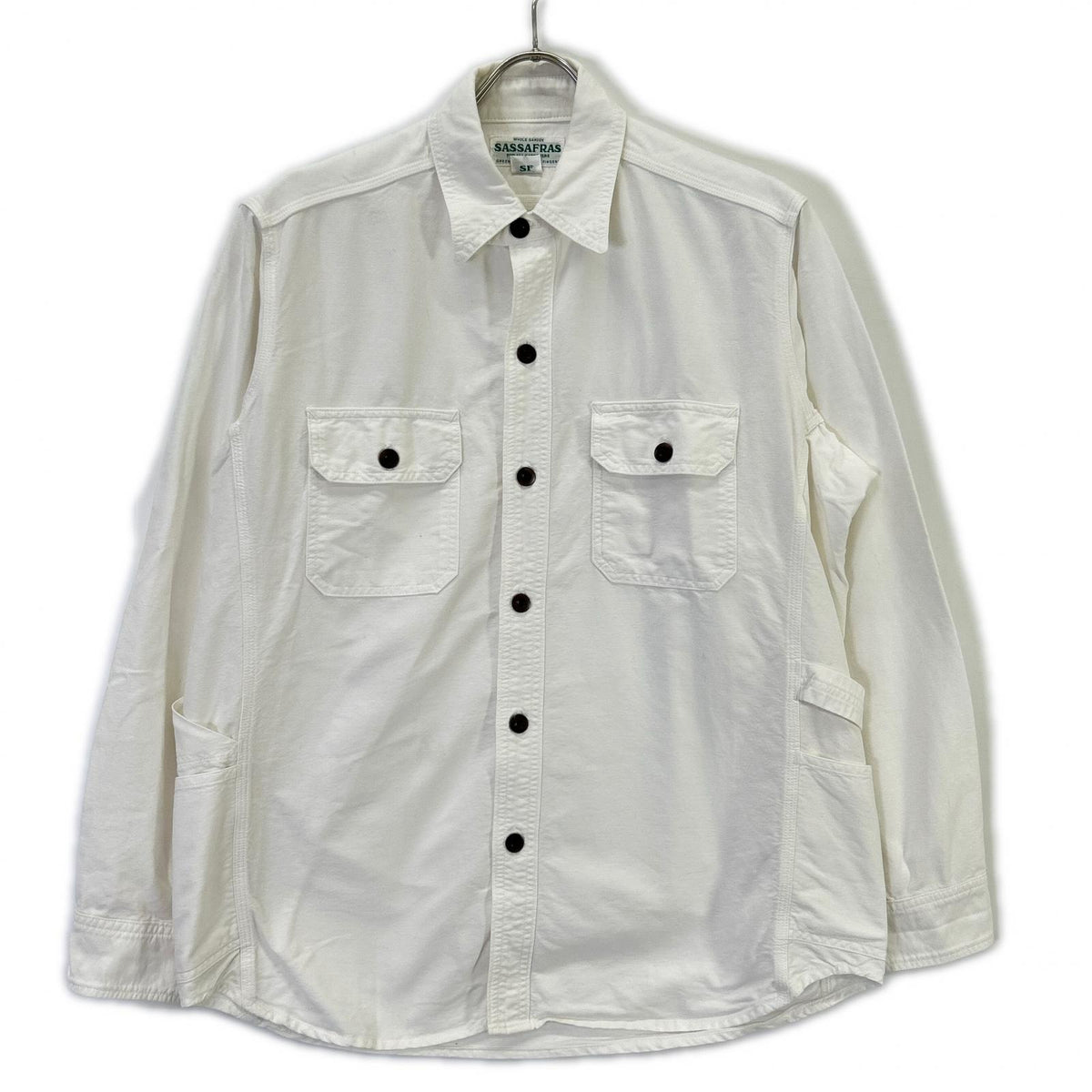 SASSAFRAS White Gardener Long Sleeve Shirt Size S