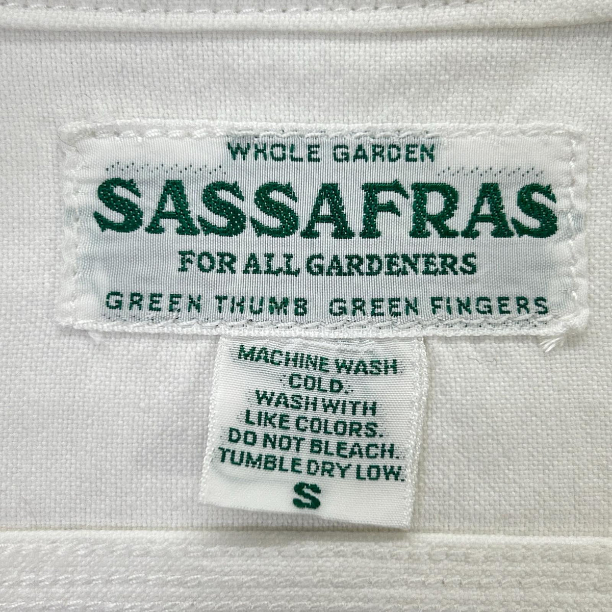 SASSAFRAS White Gardener Long Sleeve Shirt Size S