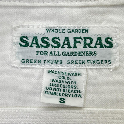 SASSAFRAS White Gardener Long Sleeve Shirt Size S