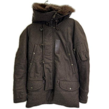 1piu1uguale3 N-3B Mod Coat Wool Leather Brown Size IV