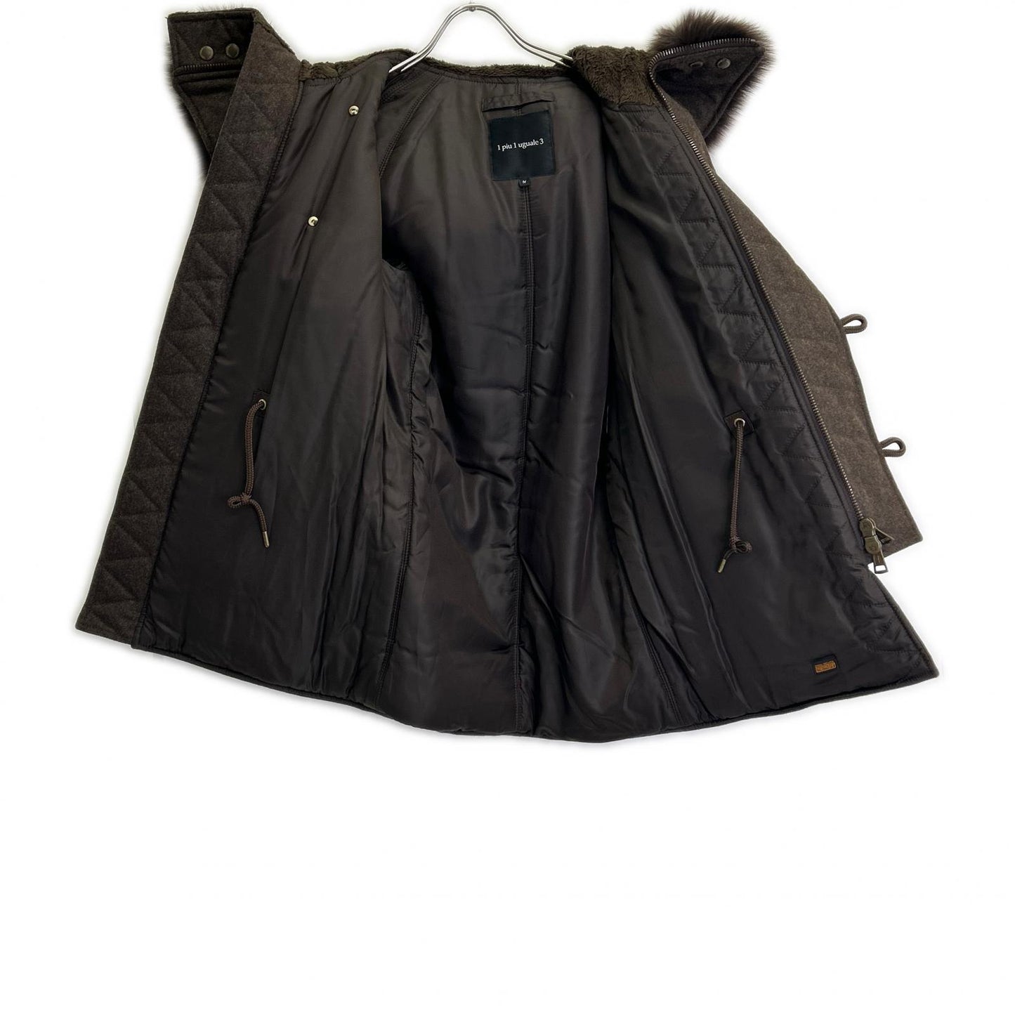 1piu1uguale3 N-3B Mod Coat Wool Leather Brown Size IV