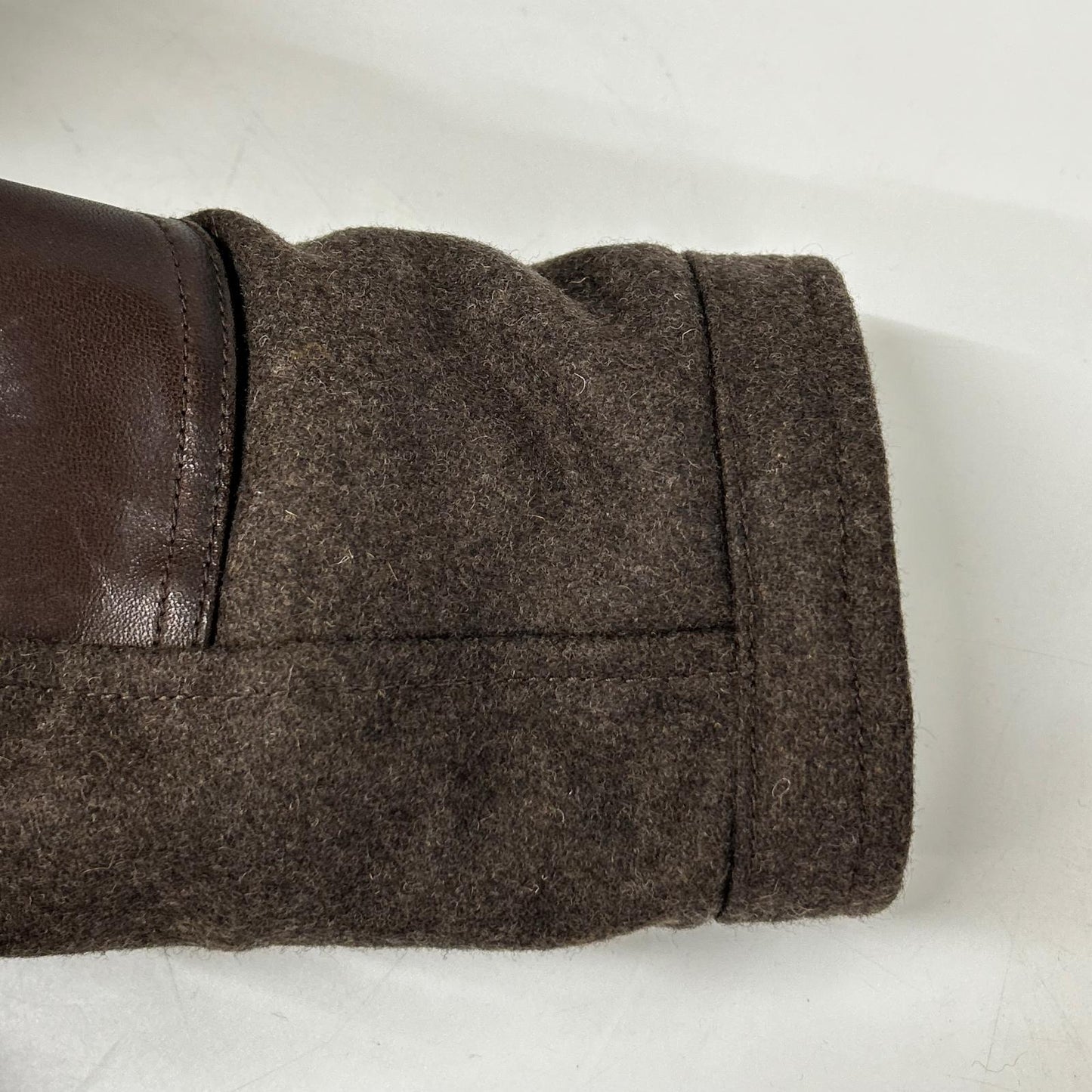 1piu1uguale3 N-3B Mod Coat Wool Leather Brown Size IV