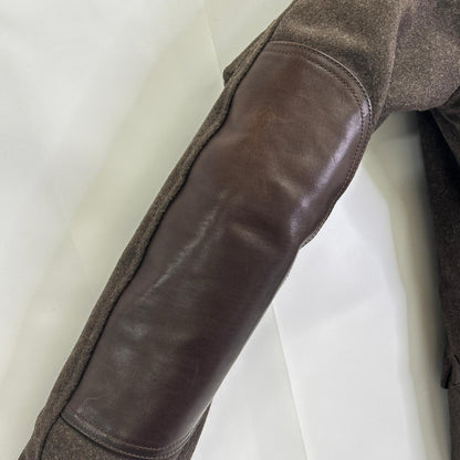 1piu1uguale3 N-3B Mod Coat Wool Leather Brown Size IV