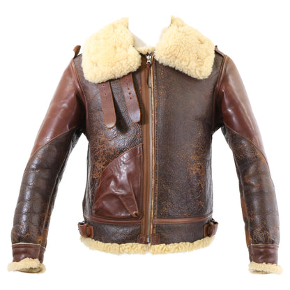 THE FEW B-3 ROUGH WEAR Horsehide Mouton Jacket Brown Size 36