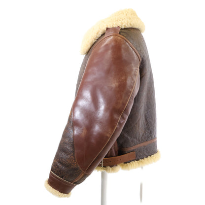 THE FEW B-3 ROUGH WEAR Horsehide Mouton Jacket Brown Size 36