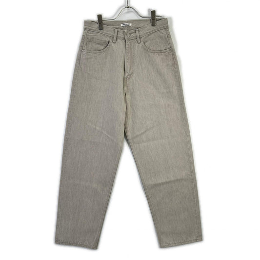 AURALEE 26SS Faded Hard Twist Denim Wide Pants Gray Size 28