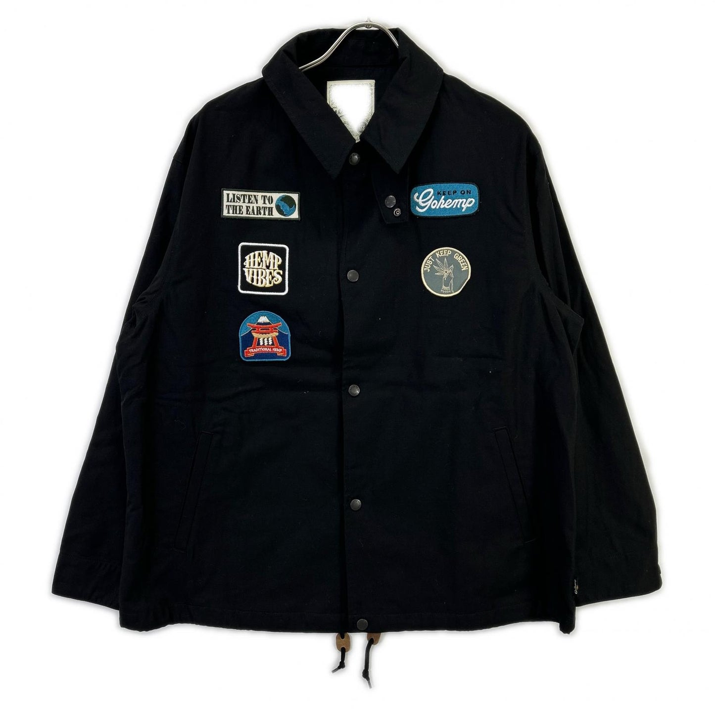 GO HEMP Valley Wappen Coach Jacket Black Size M