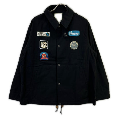 GO HEMP Valley Wappen Coach Jacket Black Size M