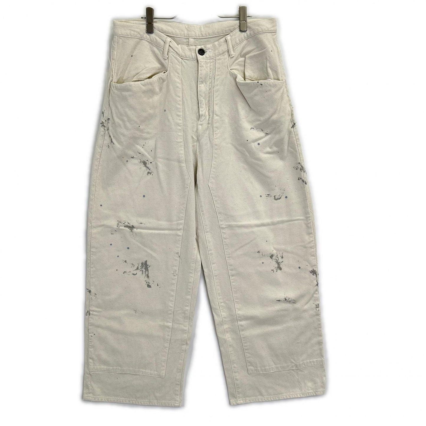 ANCELLM 26SS Paint Duck Double Knee Pants White Size 3