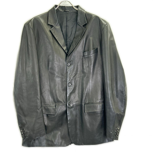 JILSANDER Black Leather 3B Tailored Blazer