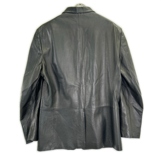 JILSANDER Black Leather 3B Tailored Blazer