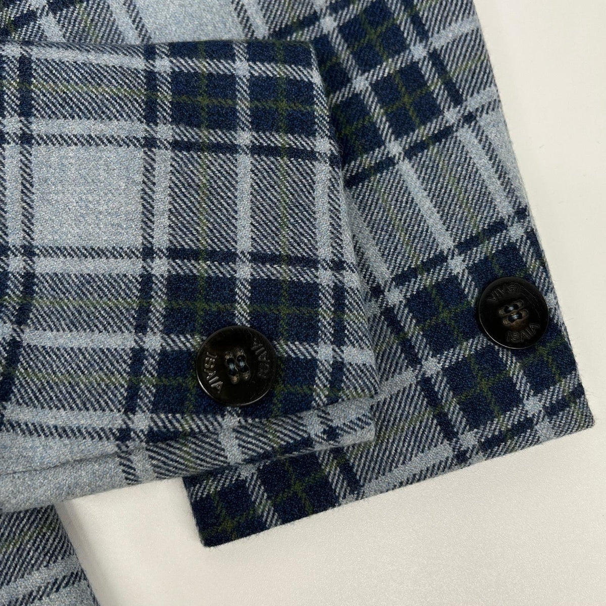 ISAIA Wool Sailor Tartan Check 2B Jacket Gray Size 42