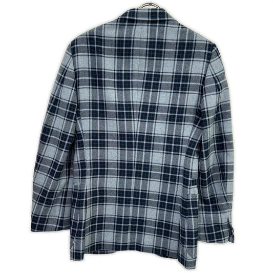 ISAIA Wool Sailor Tartan Check 2B Jacket Gray Size 42