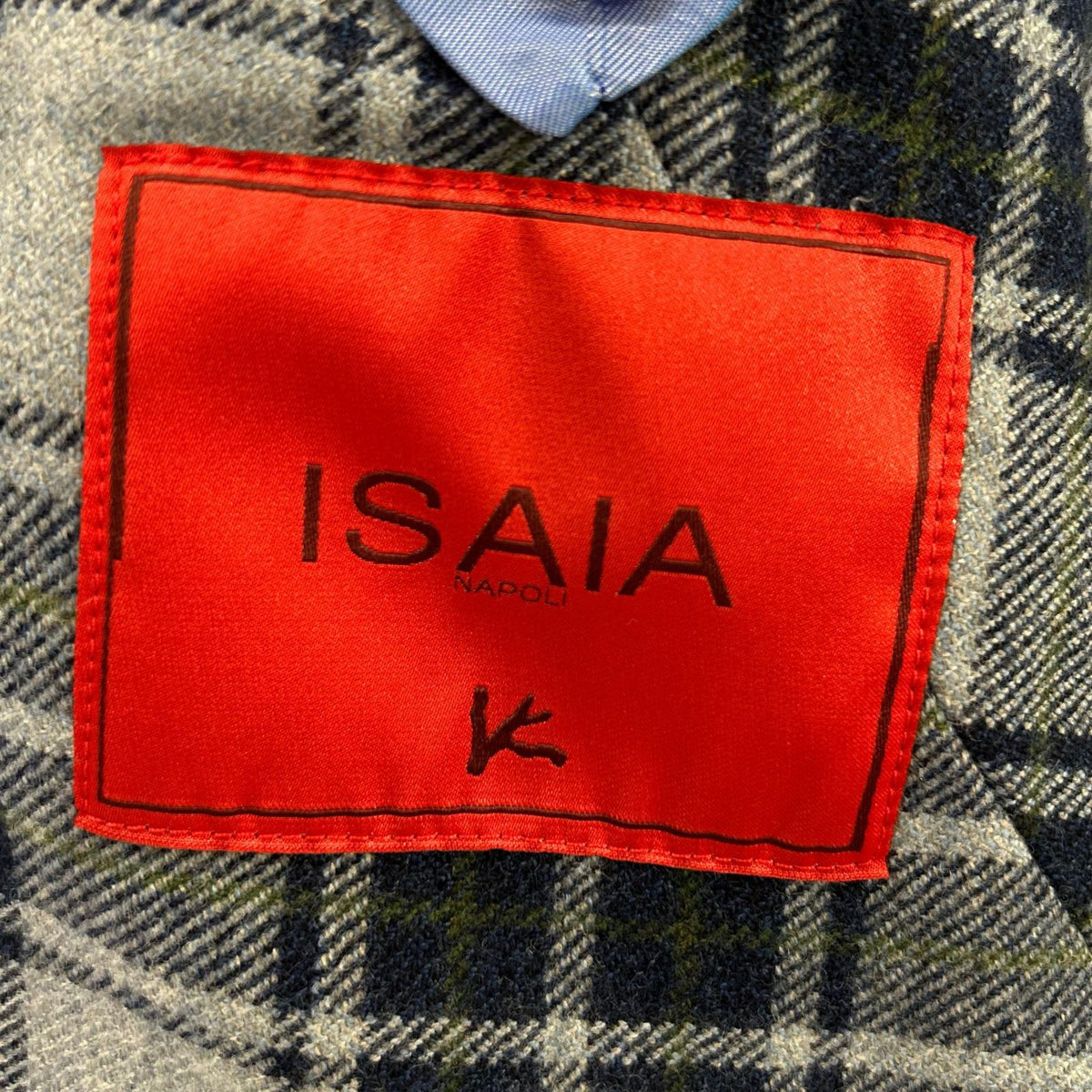 ISAIA Wool Sailor Tartan Check 2B Jacket Gray Size 42