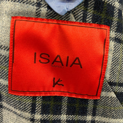 ISAIA Wool Sailor Tartan Check 2B Jacket Gray Size 42