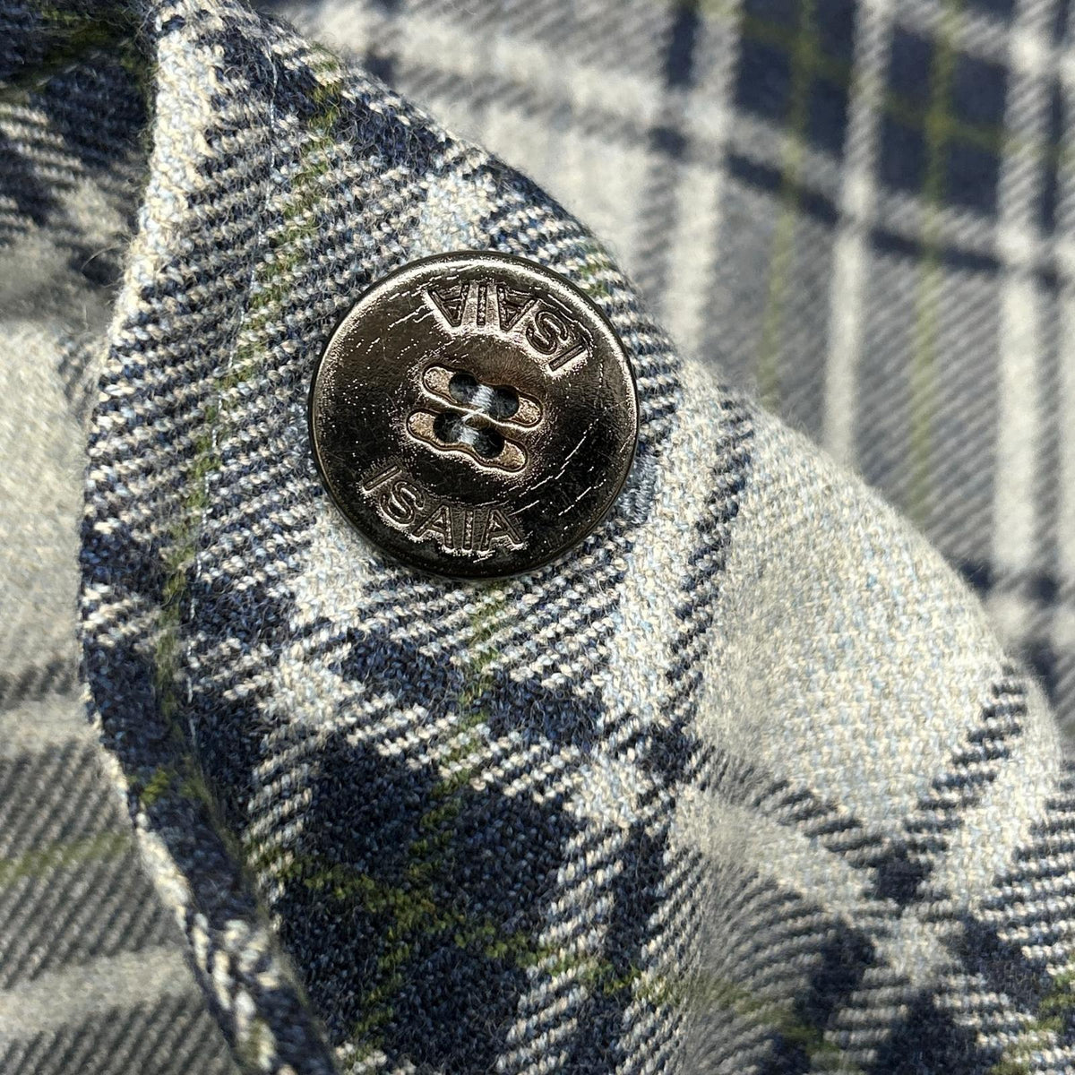 ISAIA Wool Sailor Tartan Check 2B Jacket Gray Size 42