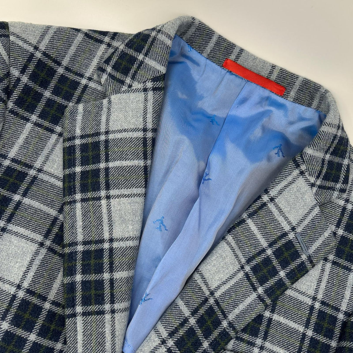 ISAIA Wool Sailor Tartan Check 2B Jacket Gray Size 42