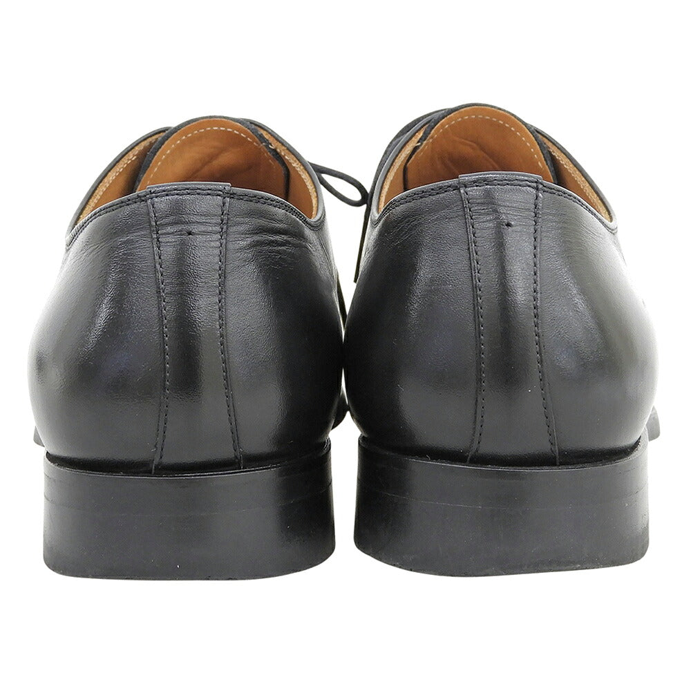 SCOTCH GRAIN Leather Straight Tip Sneakers Black Size 25.5