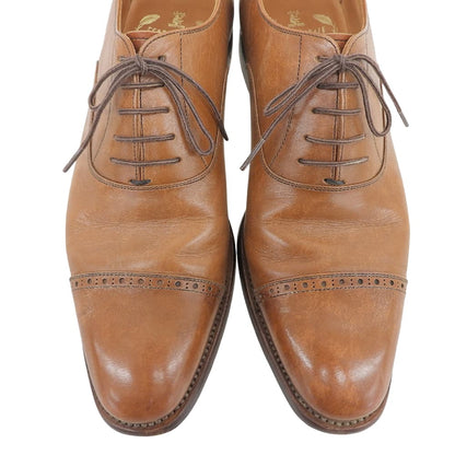 SCOTCH GRAIN Leather Punched Cap Sneakers Brown Size 25.5