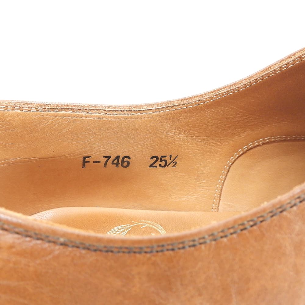 SCOTCH GRAIN Leather Punched Cap Sneakers Brown Size 25.5