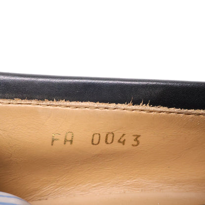 LOUIS VUITTON Leather Loafers Black Size 6