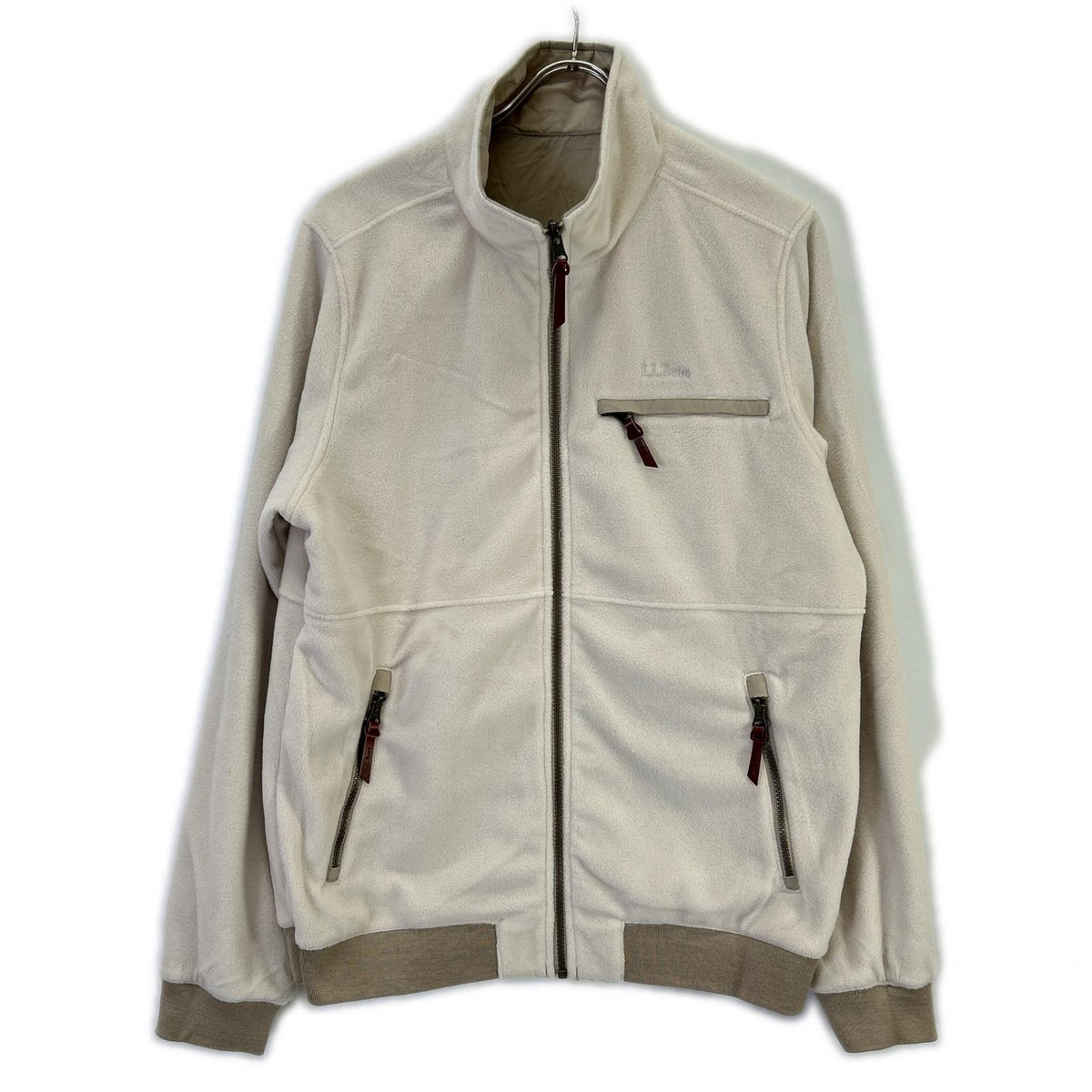 L.L.Bean Nylon Reversible Warm-Up Jacket Beige Size M