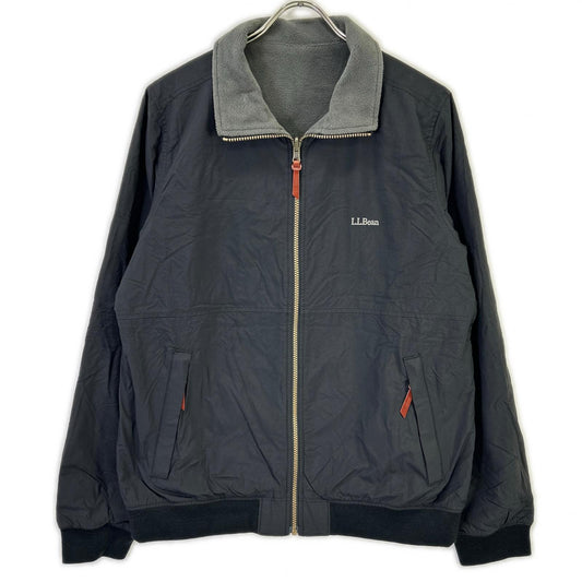 L.L.Bean Nylon Reversible Warm-Up Jacket Black Size M