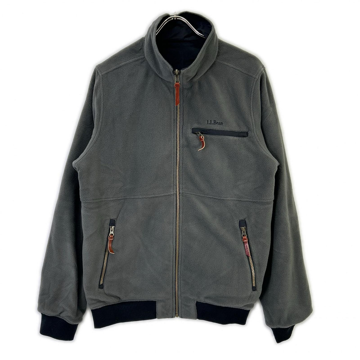 L.L.Bean Nylon Reversible Warm-Up Jacket Black Size M