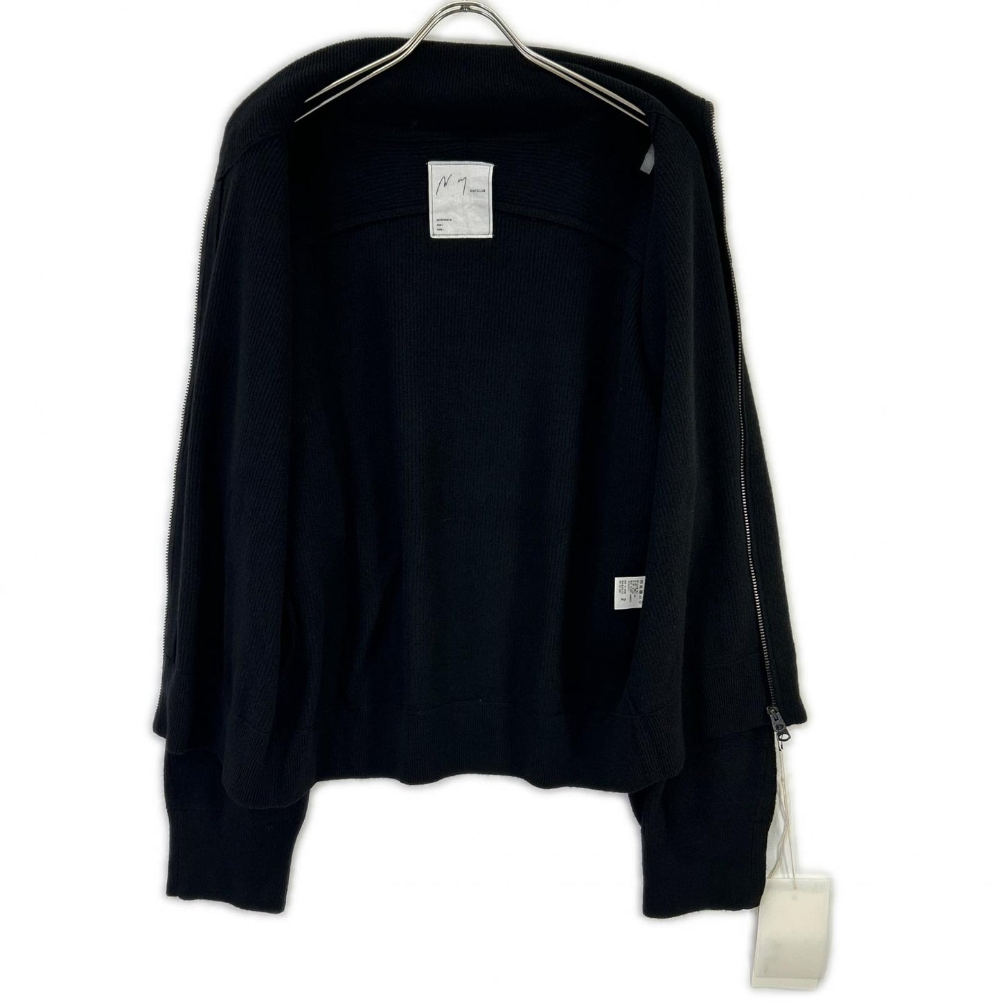 ANCELLM 25AW Cotton/Wool Driver's Knit Jacket Black Size 2