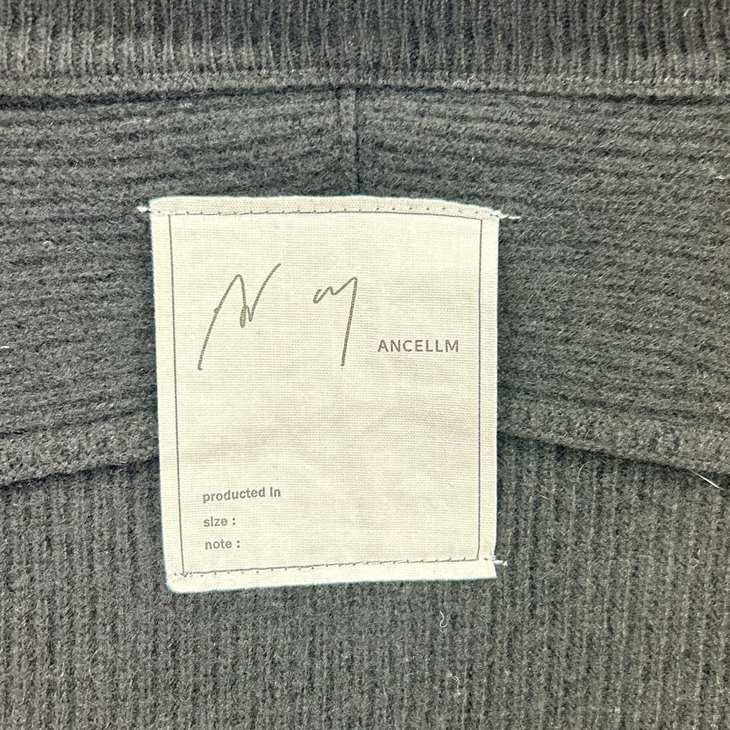 ANCELLM 25AW Cotton/Wool Driver's Knit Jacket Black Size 2