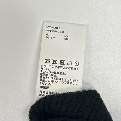 ANCELLM 25AW Cotton/Wool Driver's Knit Jacket Black Size 2
