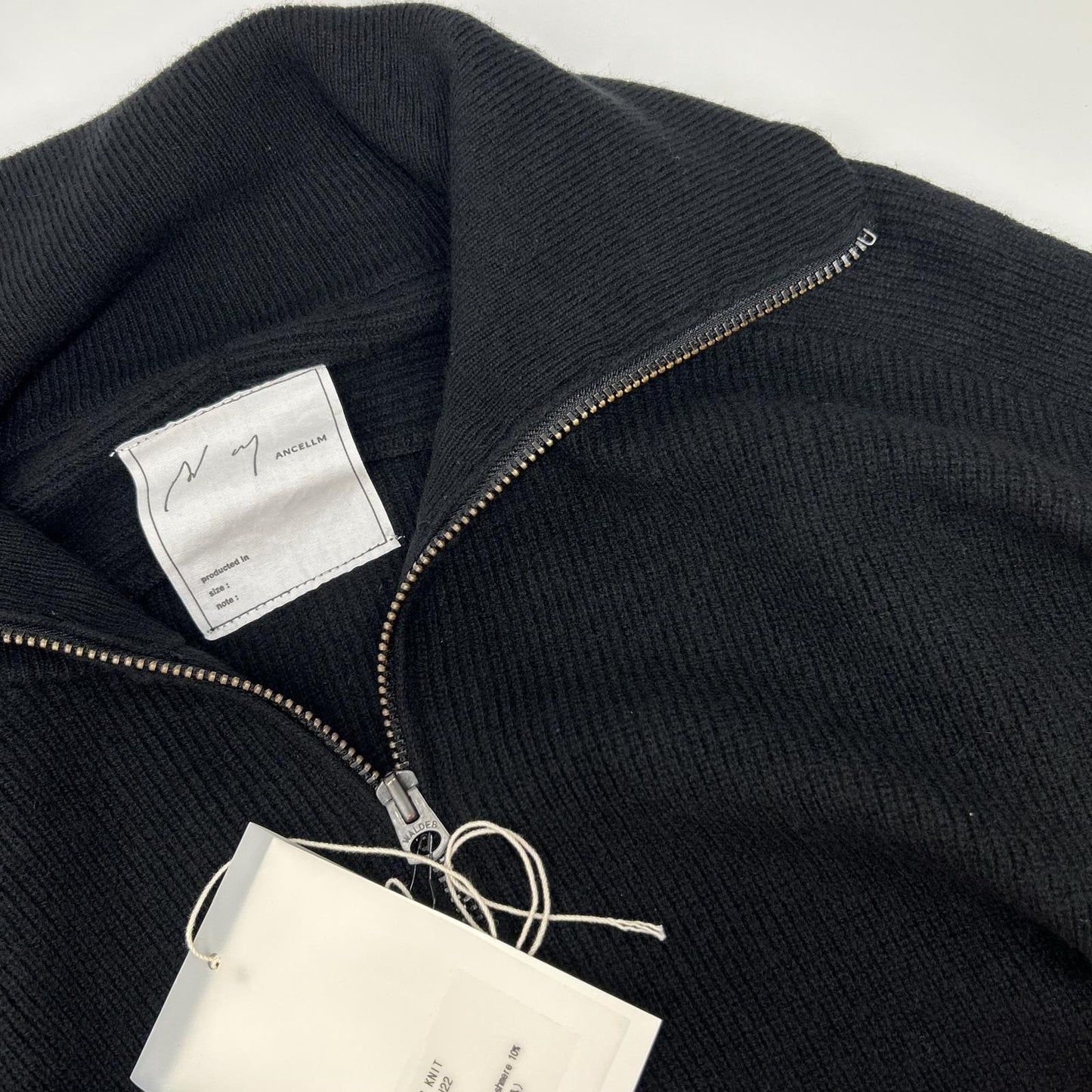 ANCELLM 25AW Cotton/Wool Driver's Knit Jacket Black Size 2