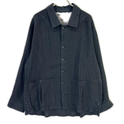 ANCELLM 26SS Black Crepe Shirt Jacket Size 2