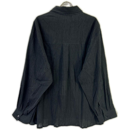 ANCELLM 26SS Black Crepe Shirt Jacket Size 2