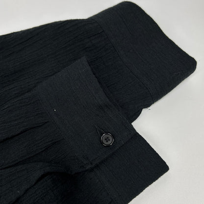 ANCELLM 26SS Black Crepe Shirt Jacket Size 2