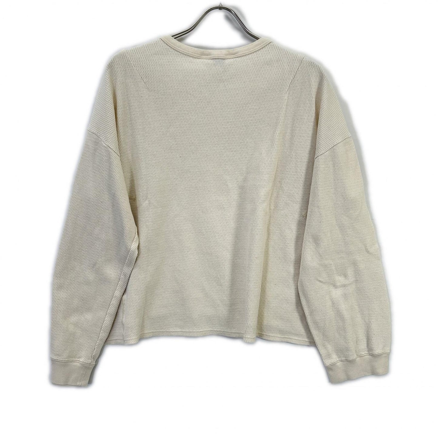 ANCELLM White Waffle Crew Neck Long Sleeve Size 2