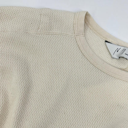 ANCELLM White Waffle Crew Neck Long Sleeve Size 2
