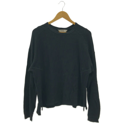 ANCELLM Black Waffle Crew Neck Long Sleeve Size 2