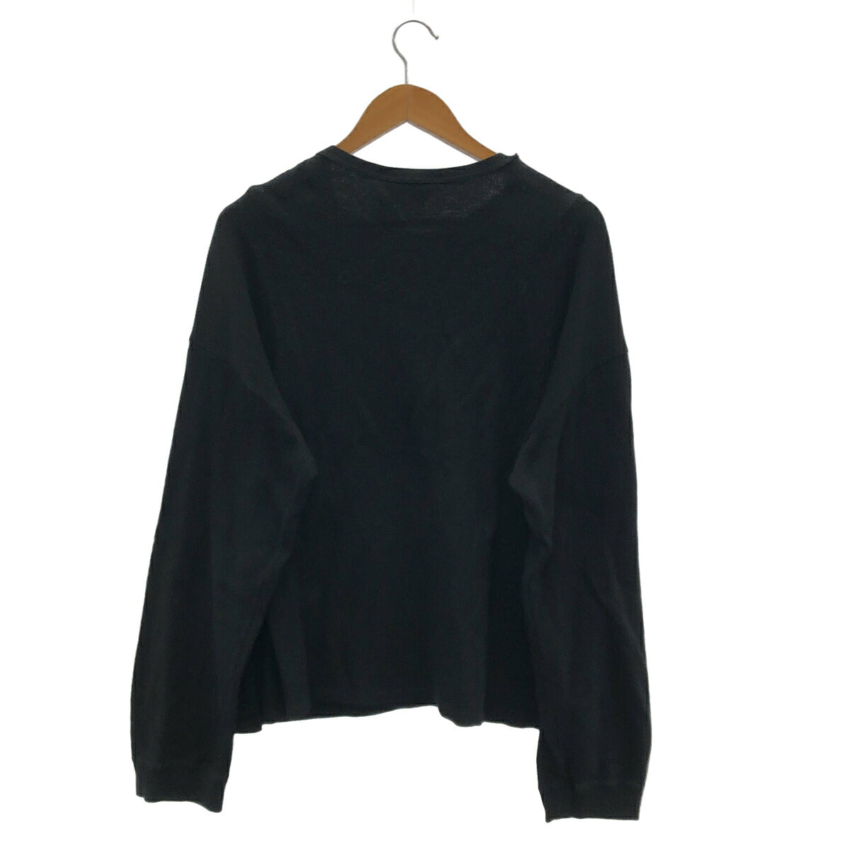 ANCELLM Black Waffle Crew Neck Long Sleeve Size 2